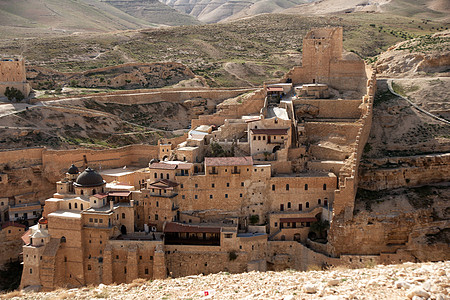 马拉萨巴修道院土地圣地圣经洞穴沙漠图片
