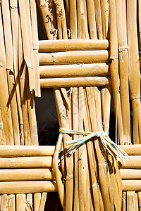 线上缝合的竹条纹理质图片
