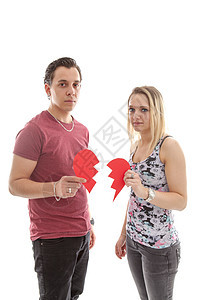 年轻夫妇分手了离婚情绪女朋友红色夫妻伙伴女孩男朋友图片