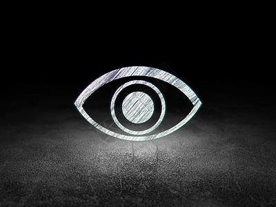 保护概念  眼在鬼黑室中数据眼球中风保卫划痕别针安全辉光眼睛隐私图片