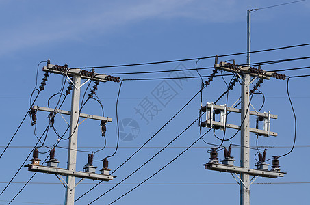 高压塔天空能源动力技术燃料电缆电源线力量电压金属图片