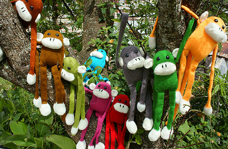 编织猴子 符号2016年 猴子年玩具新年针织猴年水果树干爱好印象农历家庭图片