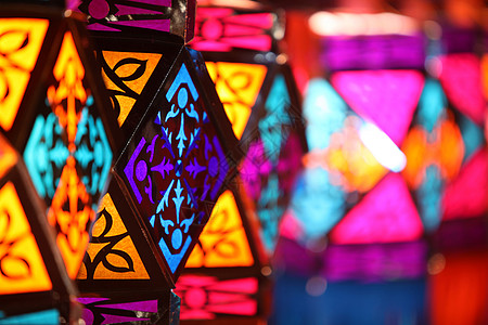 五颜六色的排灯节灯笼传统宗教瓦利喜庆节日文化图片