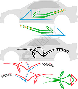 车辆图象 条纹旗帜夹子自行车大奖赛塑料贴纸插图模版检查器大车图片