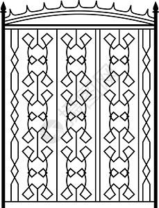 锻铁门 门 栅栏 窗户 格栅 栏杆设计夹子插图框架装饰艺术风格金属卷曲炙烤制造图片