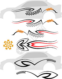 车辆图象 条纹插图运动模版分数旗帜检查器贴花自行车速度力量图片