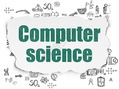 撕纸背景上的科学概念计算机科学战略绘画流程图方案生物学测量技术电脑知识化学图片