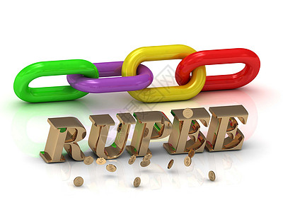 RUPEE - 亮字母和彩色链条图片