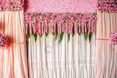 美丽的粉红色背景玫瑰花朵图片