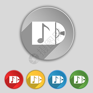 cd 玩家图标符号 在五个平板按钮上显示符号图片