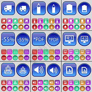 卡车 Pencil 电池 折扣 PDF Monitor Building 音响 图案文件 一大批多色按钮图片