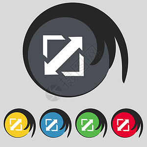 正在部署视频 屏幕大小图标符号 在五个彩色按钮上显示符号互联网技术玩家最小化最大化电影网络图片