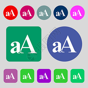 扩大字体 aA 图标符号 12 色按钮 平面设计图片