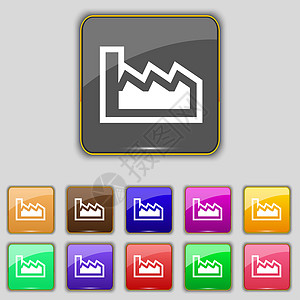 图表图标符号 设置为网站的11个彩色按钮库存组织生长流动统计艺术柱子电脑进步网络图片
