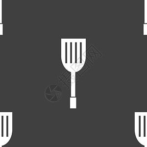 厨房电器图标符号 灰色背景上的无缝图案烹饪工具餐具食物厨具刀具餐厅用具器具插图图片