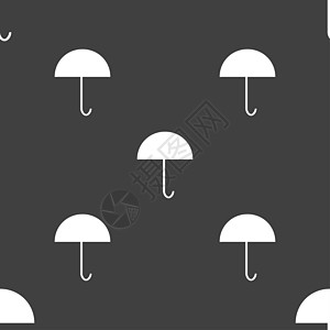 伞状符号图标 雨保护符号 灰色背景上的无缝图案插图邮票按钮令牌标签质量气象创造力旅行海豹图片