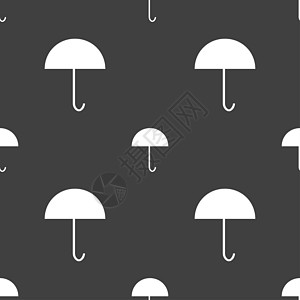 伞状符号图标 雨保护符号 灰色背景上的无缝图案旅行创造力圆圈质量令牌标签海豹徽章邮票游客图片