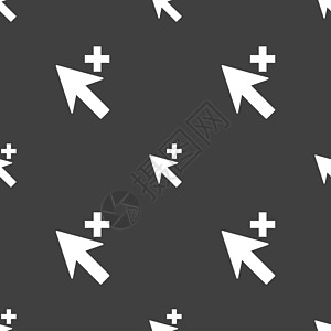 光标 箭头加 添加图标符号 在灰色背景上无缝模式界面技术网站反射互联网指针老鼠电子商务按钮网络图片