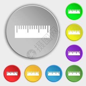 标尺图标 学校工具符号 八个平板按钮上的符号图片