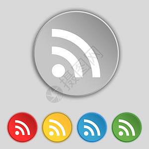 Wifi Wi-fi 无线网络图标标志 五个平板按钮上的符号图片