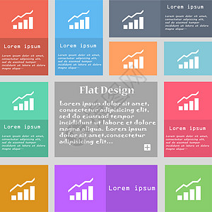 增长和发展的概念 利率图标符号图 多彩多姿的按钮集 带有文本空间的 Metro 风格 长影审查进步速度图表金融生长抵押兴趣纽扣报图片