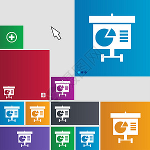 图形图标符号 地铁样式按钮 使用光标指针的现代界面网站按钮报告馅饼进步数据经济图表商业艺术生长库存图片