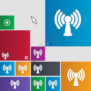 Wi-fi 互联网图标符号 buttons 使用光标指针的现代界面网站按钮图片
