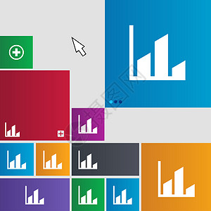 图表图标符号 按钮 现代界面网站按钮 带有光标指针进步金融组织网络收藏报告酒吧生长插图推介会图片