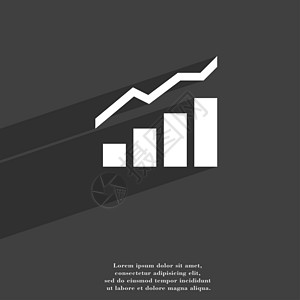 增长与发展概念 Rations 图标符号图示为平坦的现代网络设计 其文本有长阴影和空间质量评分生长审查利润报告进步金融纽扣兴趣图片