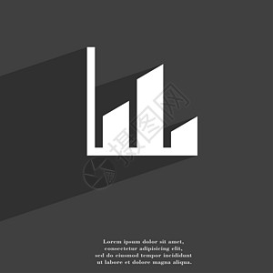 图表图标符号 平坦的现代网络设计 有长阴影和文字空间数据组织生长金融柱子推介会进步信息报告插图图片