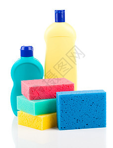 含有海绵的可塑洗涤剂瓶团体瓶子肥皂洁净消毒剂家政解决方案化学品清洁度工具图片