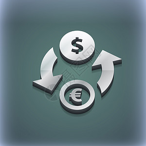 货币兑换图标符号 3D样式 Trendy 具有文本空间的现代设计 Raster图片