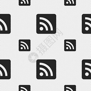 RSS 种子图标符号 无缝模式与几何纹理网络徽章艺术渠道网站插图创造力海豹按钮令牌图片