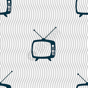 Retro TV 模式符号图标 电视设置符号 无缝图案与几何纹理网络邮票橙子海豹标签展示屏幕创造力按钮质量图片