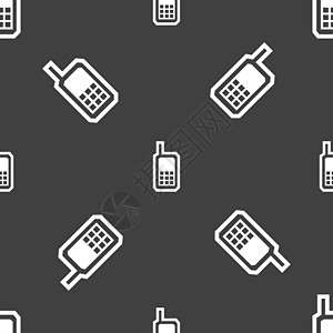 手机图标符号 灰色背景上的无缝图案短信技术细胞互联网服务网络插图电话图片