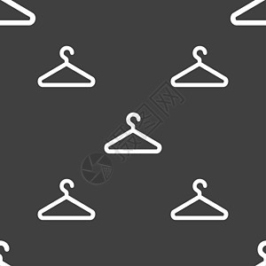 灰色背景上的无缝图案 衣服衣架图标符号壁橱服饰套装团体商业设计师折扣木头网络商品图片