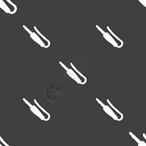 灰色背景上的无缝模式   info whatsthis黑色音乐金属电脑插座插头立体声技术插孔绳索图片
