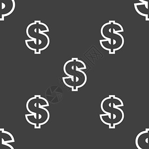 美元图标符号 在灰色背景上无缝模式财富库存现金银行市场卡片计算器团体商业宝藏图片