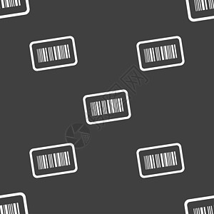 条码图标符号 灰色背景上的无缝模式销售扫描器数字扫描卡片折扣大车店铺零售标签图片