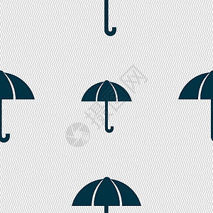 伞状符号图标 雨保护符号 无缝的抽象背景和几何形状按钮标签令牌气象圆圈游客邮票质量插图海豹图片