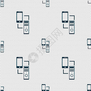 同步标志图标 传播者同步符号 数据交换 具有几何形状的无缝抽象背景互联网笔记本创造力电话插图技术圆圈邮票手机海豹图片