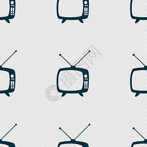 复古电视模式标志图标 电视机符号 具有几何形状的无缝抽象背景屏幕手表白色网络创造力展示质量徽章光标指针图片