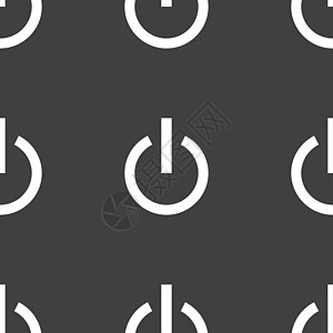 电源图标符号 灰色背景上的无缝图案插图活力电子互联网生态技术电气按钮收费商业图片