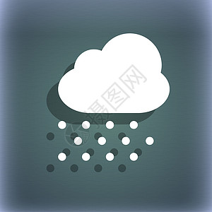 蓝色绿色抽象背景上的积雪图标符号 带有文字的阴影和空间 请查看InfoFinland上的位置温度多云晴雨表气候预报网络风暴商业互图片