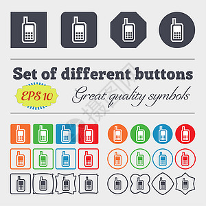 手机图标标志 一大堆多彩 多样 优质的纽扣图片