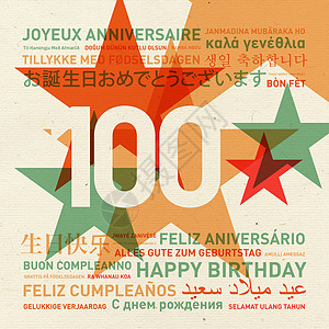 全世界100周年生日贺卡 从世界传来高清图片