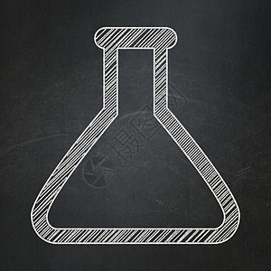 科学概念 粉黑板背景的花瓶生物学化学品技术物理测量粉笔创新烧瓶勘探知识图片