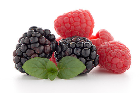 带黑莓的草莓药品绿色甜点药店覆盆子白色水果植物学叶子治疗图片