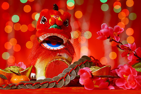 红背景的中国新年元素Name图片