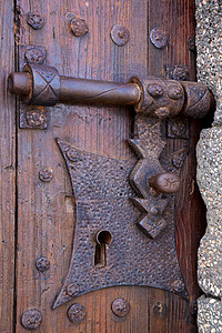锁在城堡里 锁住西班牙的门木图片
